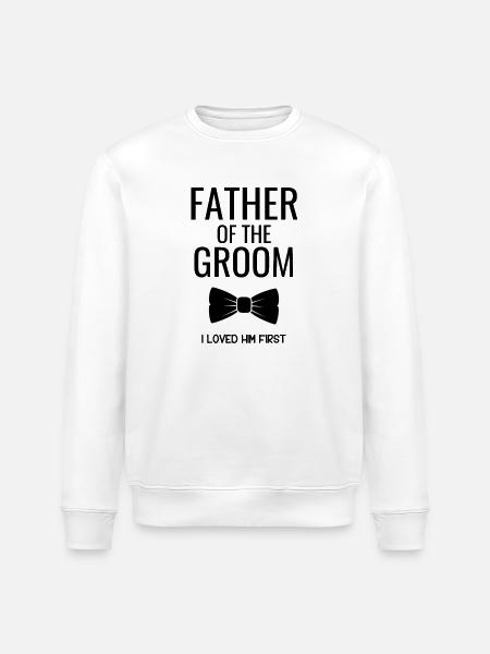 Father Groom Bowtie - Stanley/Stella ROLLER Unisex Organic Sweatshirt - white