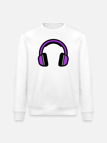 Silhouette musicale des écouteurs - Sweat bio ROLLER Stanley/Stella Unisexe - blanc