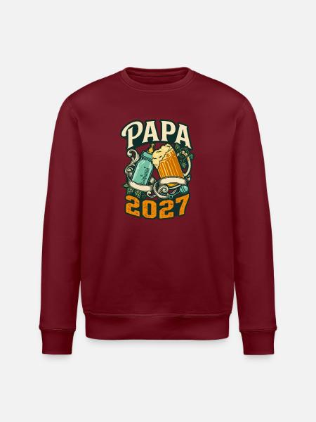 Daddy-to-be 2027 - Beer & Baby Bottle Gift - Stanley/Stella ROLLER Unisex Organic Sweatshirt - white