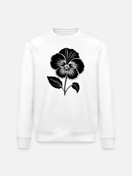 Pansy Flower - Stanley/Stella ROLLER Unisex Organic Sweatshirt - white