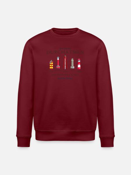 Ostfriesland, handgezeichnete Leuchttürme - Stanley/Stella Unisex Bio-Sweatshirt ROLLER - Weiß
