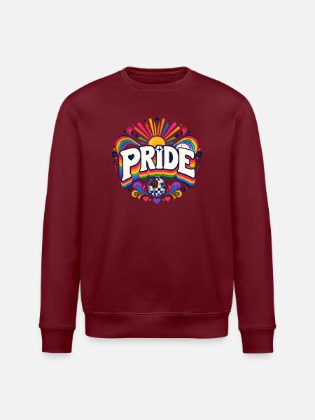 Pride Regenbogen Disko CSD Spruch Outfit - Stanley/Stella Unisex Bio-Sweatshirt ROLLER - Weiß