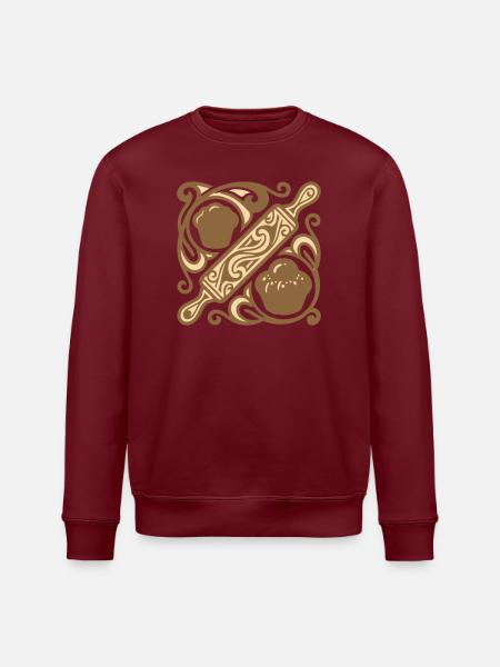 Rolling Pin Baking Graphic - Stanley/Stella ROLLER Unisex Organic Sweatshirt - white