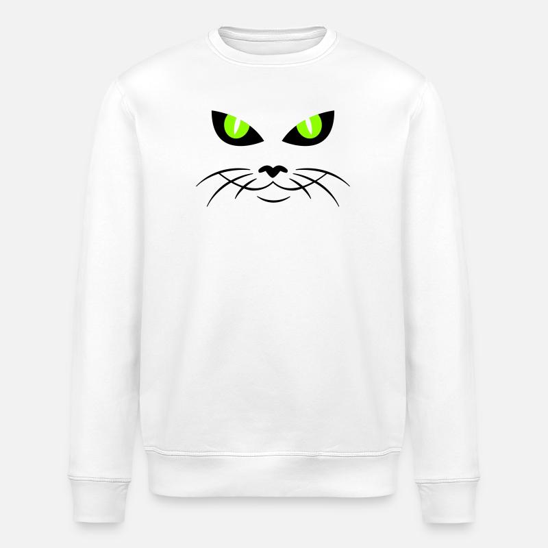 cat face - katzengesicht - Sweat bio ROLLER Stanley/Stella Unisexe - blanc