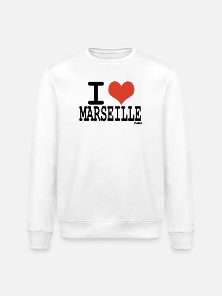 i love marseille - Stanley/Stella ROLLER Unisex Organic Sweatshirt - white