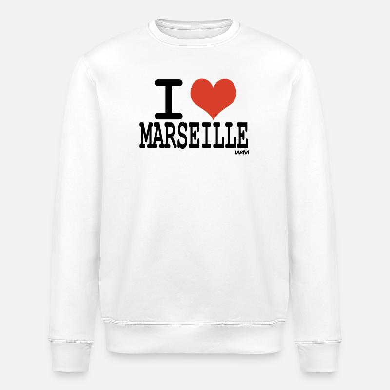 i love marseille - Stanley/Stella Unisex Bio-Sweatshirt ROLLER - Weiß