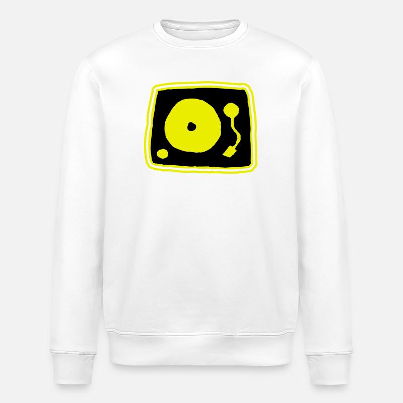 Record player - Stanley/Stella ROLLER Unisex Organic Sweatshirt - white