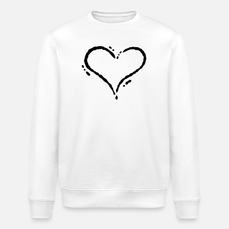 Herz - Scribble (Zeichnung) - Stanley/Stella Unisex Bio-Sweatshirt ROLLER - Weiß