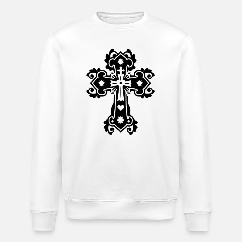 gothique croix religieuse croix - Sweat bio ROLLER Stanley/Stella Unisexe - blanc