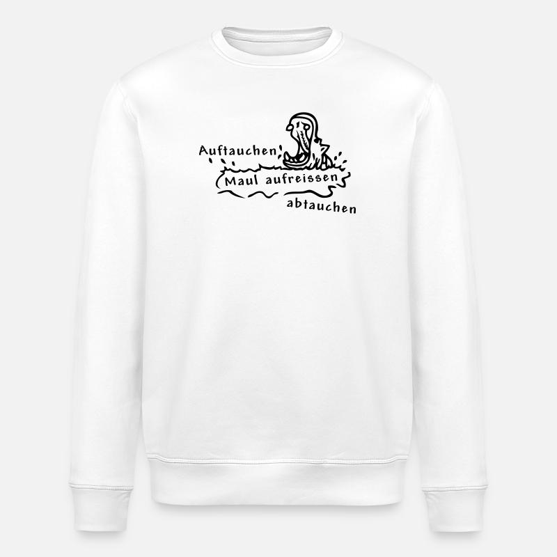 Hippo - Stanley/Stella ROLLER Unisex Organic Sweatshirt - white