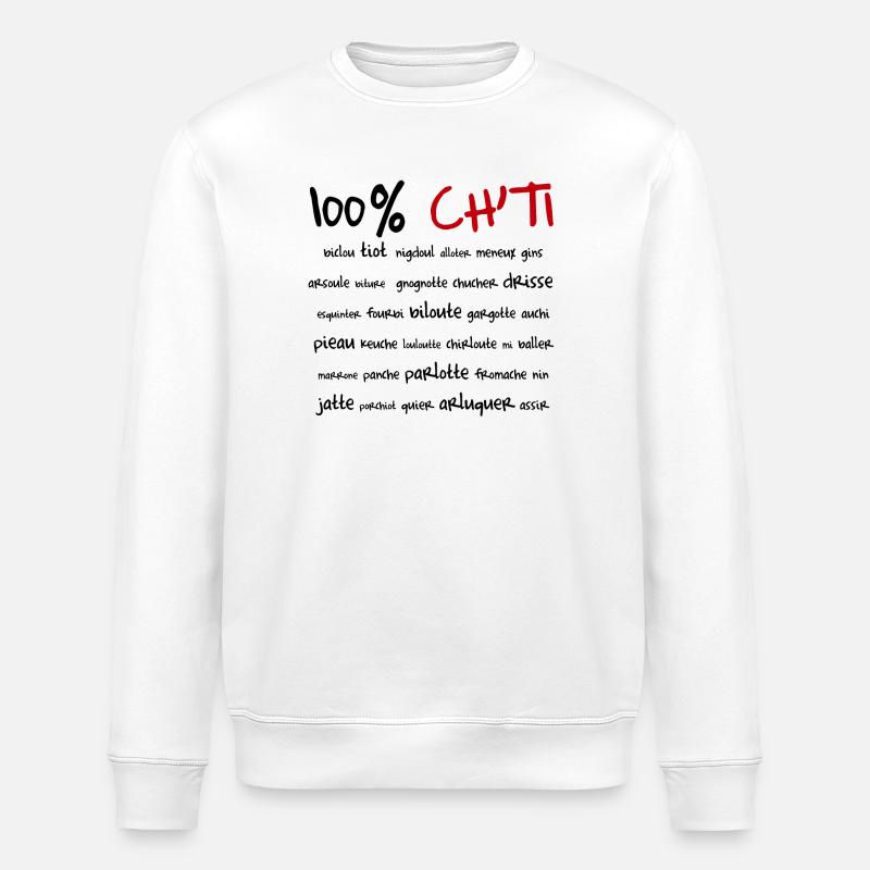 100% Ch'ti - Sweat bio ROLLER Stanley/Stella Unisexe - blanc