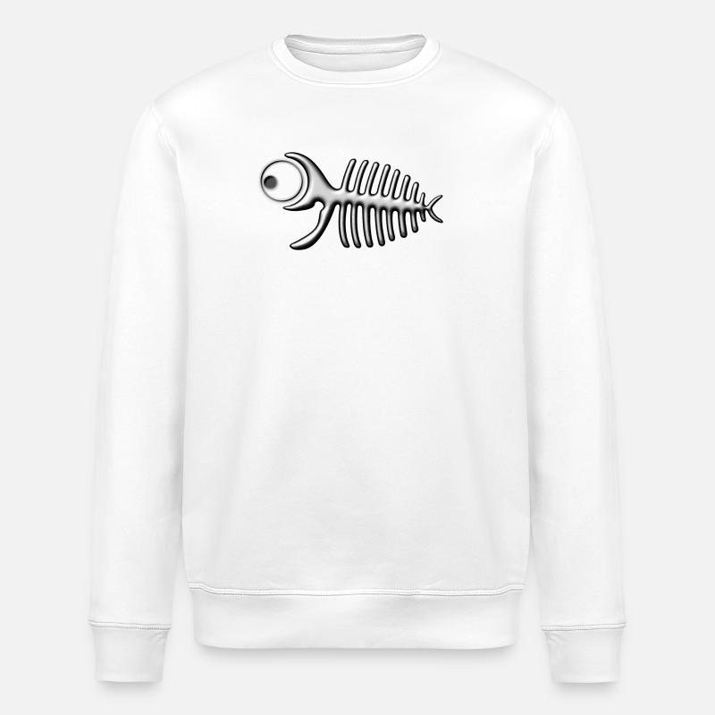 Fishbone - Stanley/Stella ROLLER Unisex Organic Sweatshirt - white