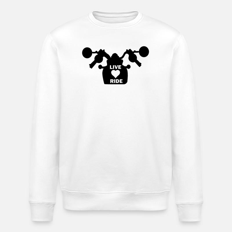 Moottoripyörä elämäni, rakkaani, moottoripyöräily - Stanley/Stella ROLLER unisex luomu-collegepaita - valkoinen