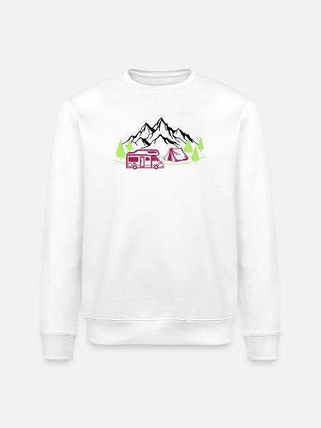 Holidays in the mountains - Stanley/Stella ROLLER Unisex Organic Sweatshirt - white