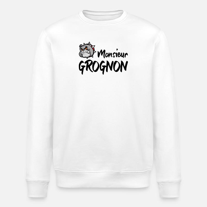 Monsieur GROGNON - Sweat bio ROLLER Stanley/Stella Unisexe - blanc