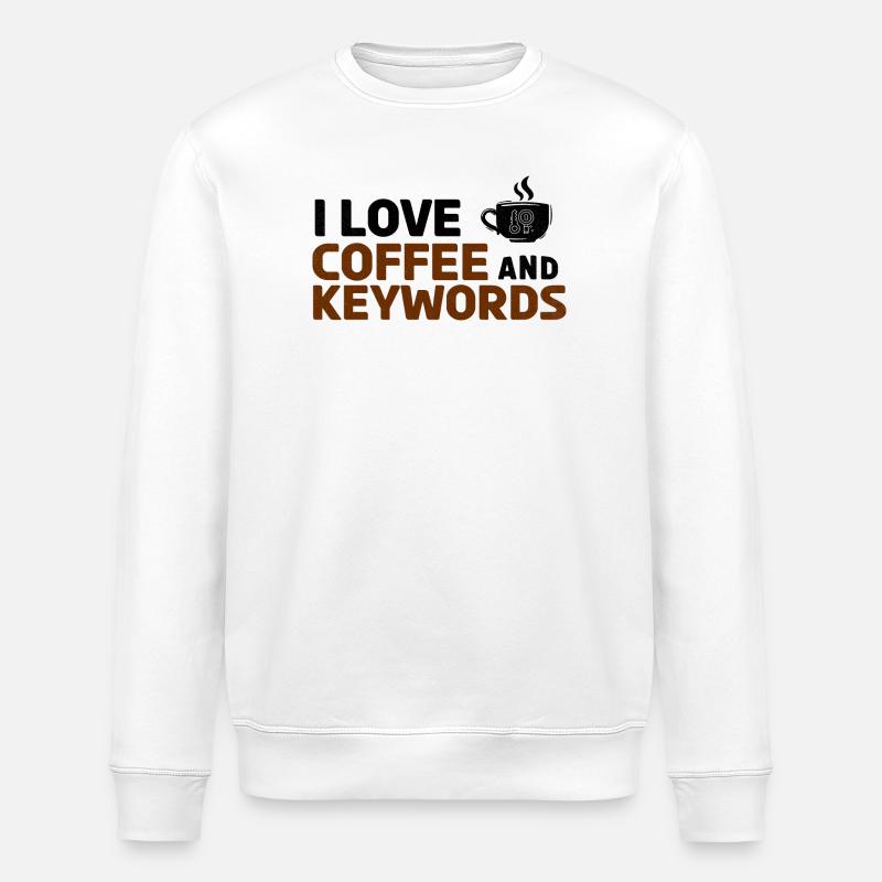 Coffee Keywords Typo - Stanley/Stella Unisex Bio-Sweatshirt ROLLER - Weiß