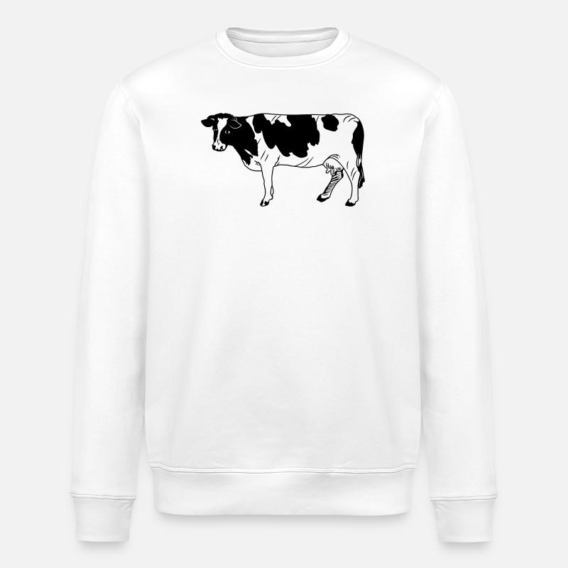 Kuh schwarzpelzig, Milchrasse - Stanley/Stella Unisex Bio-Sweatshirt ROLLER - Weiß