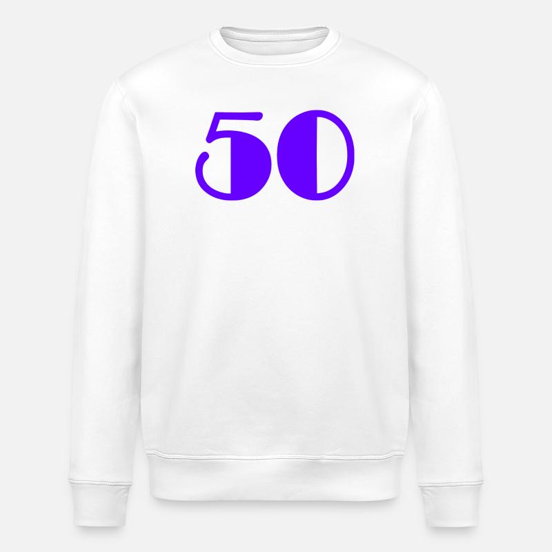 50. HAPPY BIRTHDAY. JOYEUX ANNIVERSAIRE - Sweat bio ROLLER Stanley/Stella Unisexe - blanc
