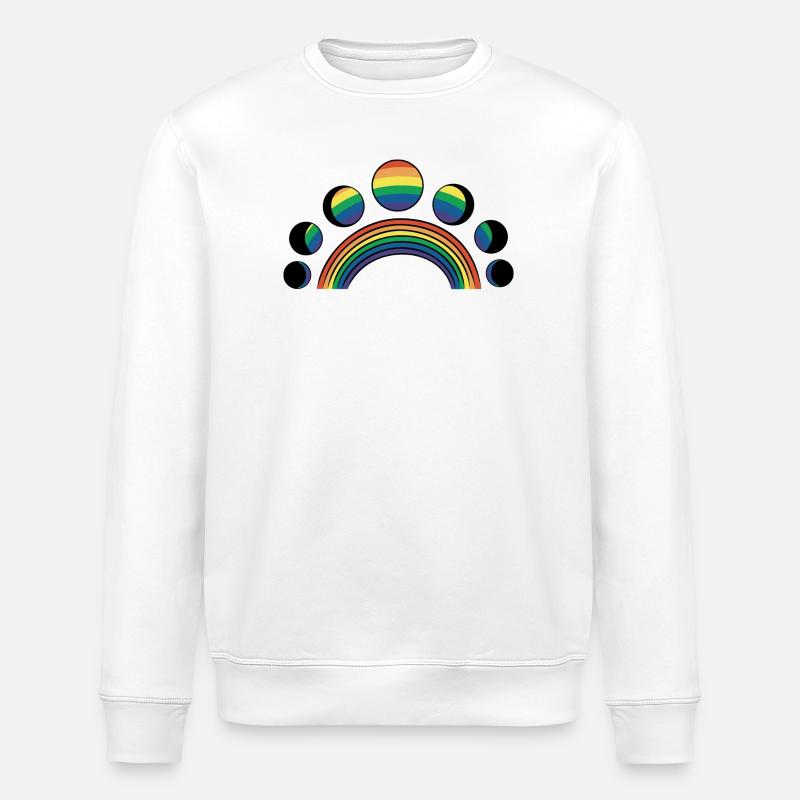 LGBT Mondphasen Monde Regenbogen - Stanley/Stella Unisex Bio-Sweatshirt ROLLER - Weiß