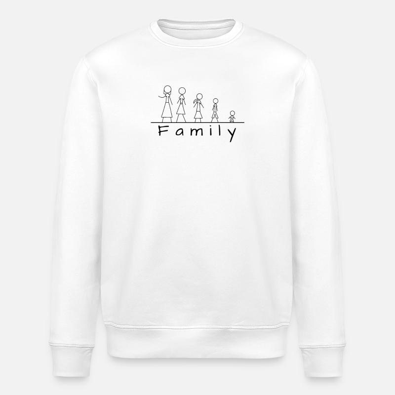 Strichmännchenfamilie - Stanley/Stella Unisex Bio-Sweatshirt ROLLER - Weiß