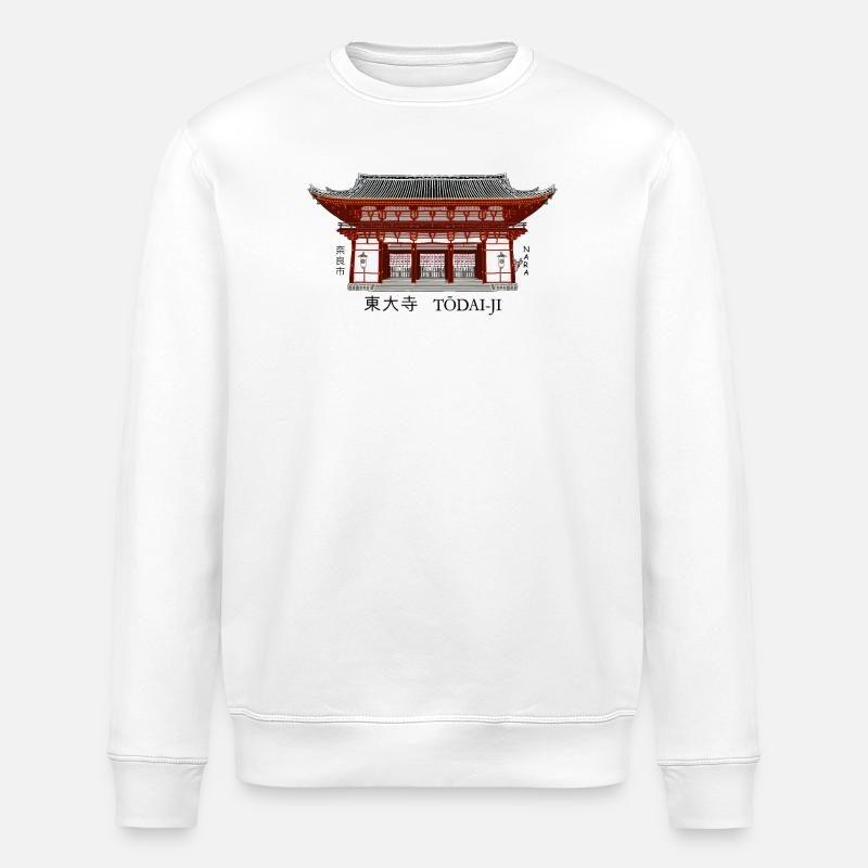 Nara Japon, Todai-ji, Temple bouddhiste - Sweat bio ROLLER Stanley/Stella Unisexe - blanc