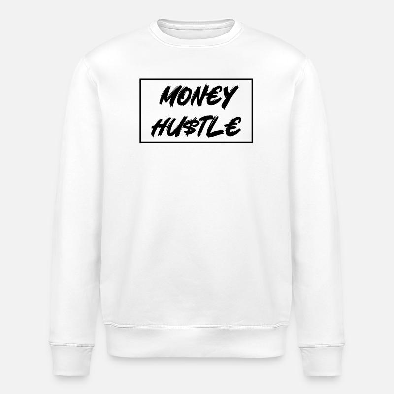 MON€Y HU$TL€ - Stanley/Stella ROLLER Unisex Organic Sweatshirt - white