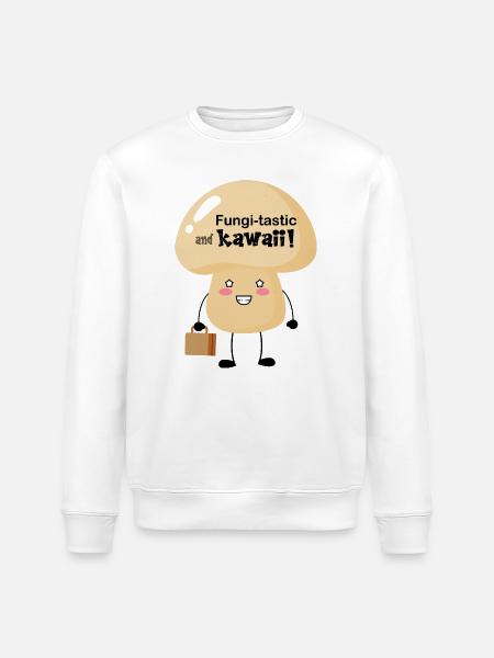 Fungi tastic and kawaii - Stanley/Stella ROLLER Unisex Organic Sweatshirt - white