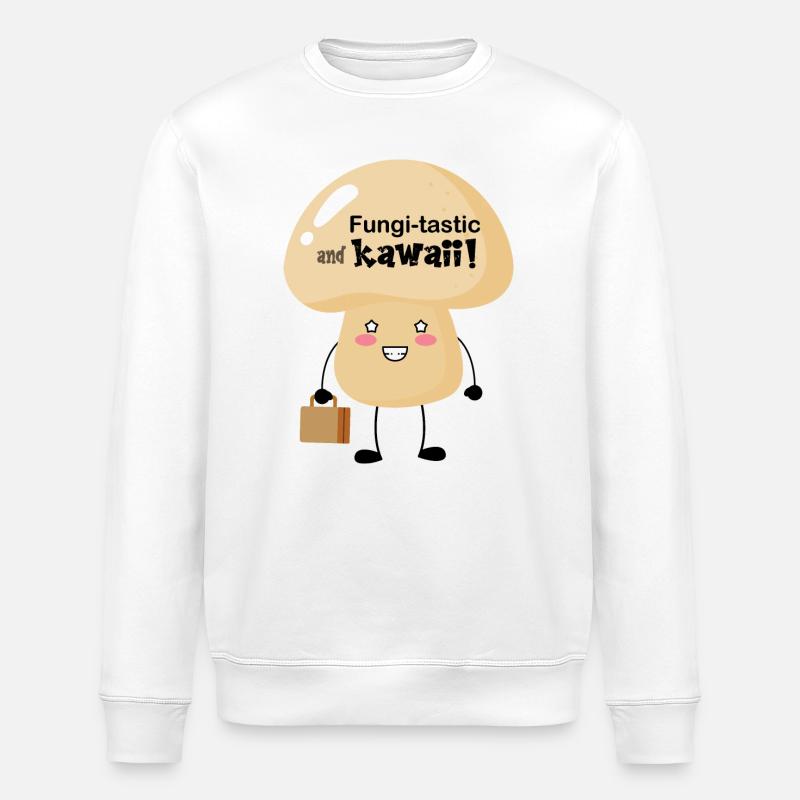 Fungi tastic and kawaii - Stanley/Stella ROLLER Unisex Organic Sweatshirt - white