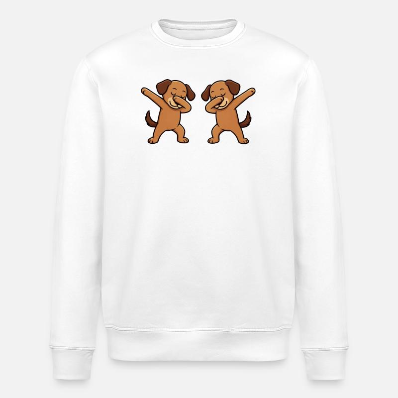 Bande dessinée de dabbing de chien - Sweat bio ROLLER Stanley/Stella Unisexe - blanc