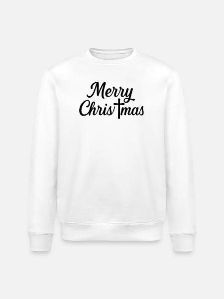 Sjov jule T-shirt gave - Stanley/Stella økologisk unisex-sweatshirt ROLLER - hvid