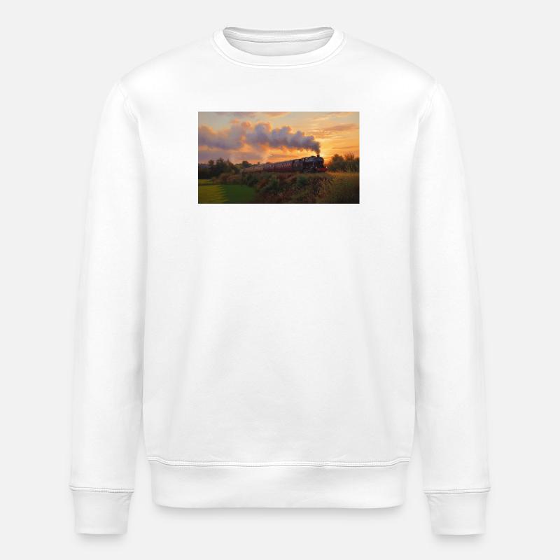 Sunset Steam Train - Stanley/Stella Unisex Bio-Sweatshirt ROLLER - Weiß