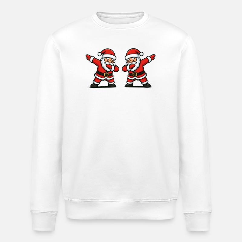 Santa Dab Dancing Comic - Stanley/Stella ROLLER Unisex Organic Sweatshirt - white