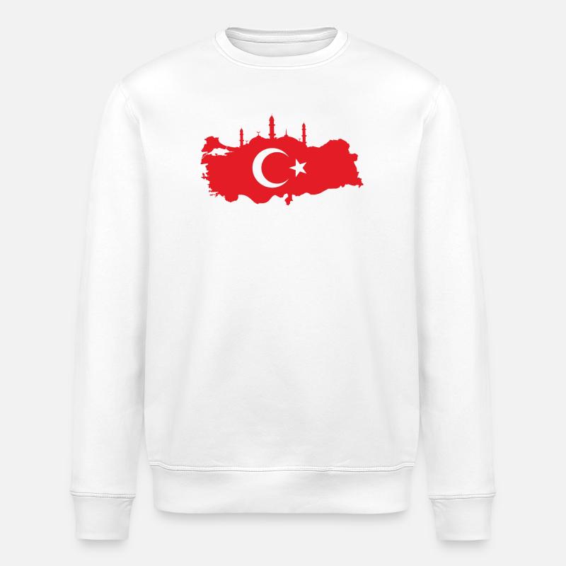 Turkish map with mosque silhouette - Stanley/Stella ROLLER Unisex Organic Sweatshirt - white