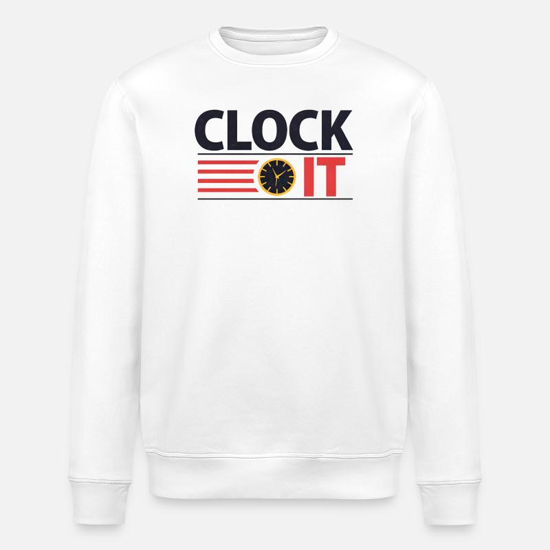 Clock It - Stanley/Stella ROLLER Unisex Organic Sweatshirt - white