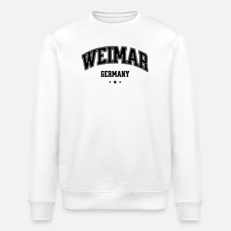Weimar Varsity lettering design - Stanley/Stella ROLLER Unisex Organic Sweatshirt - white