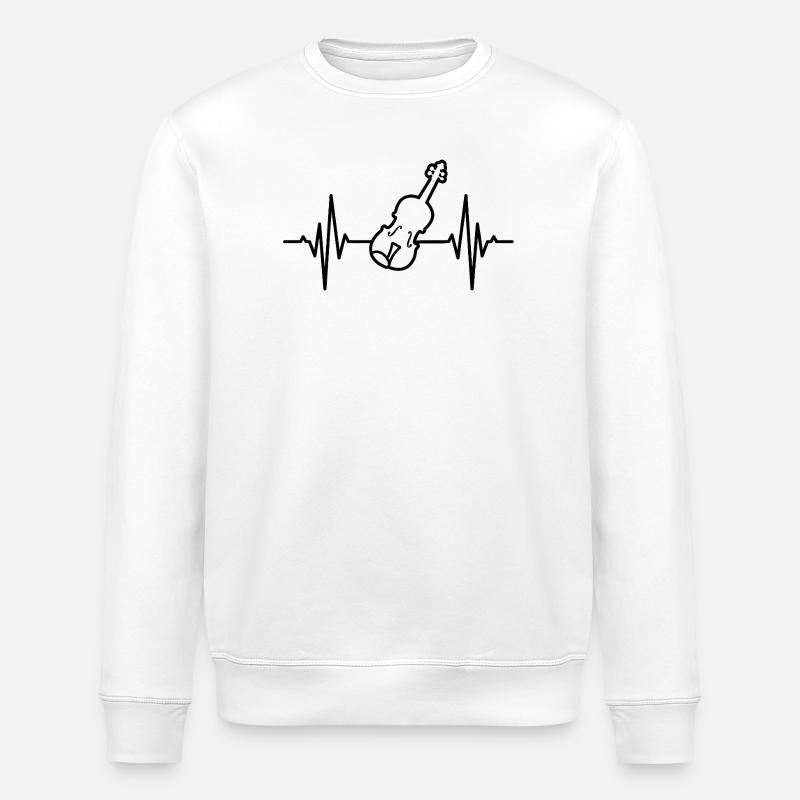 Battement cardiaque ECG de violon - Sweat bio ROLLER Stanley/Stella Unisexe - blanc