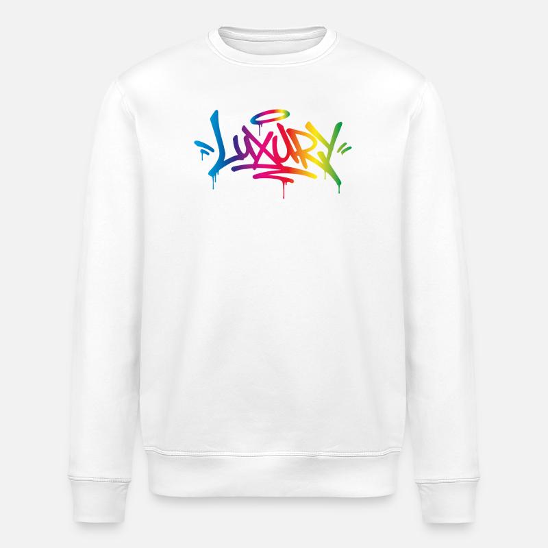 Luxury Rainbow Graffiti Street Art - Stanley/Stella ROLLER Unisex Organic Sweatshirt - white