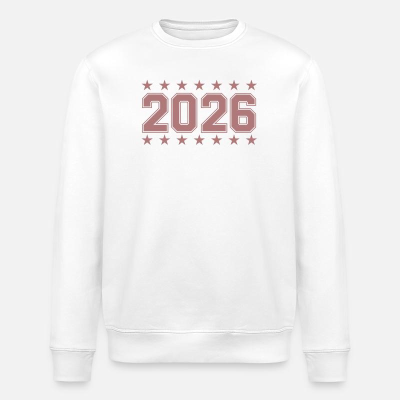 Insigne rétro année 2026 - Sweat bio ROLLER Stanley/Stella Unisexe - blanc