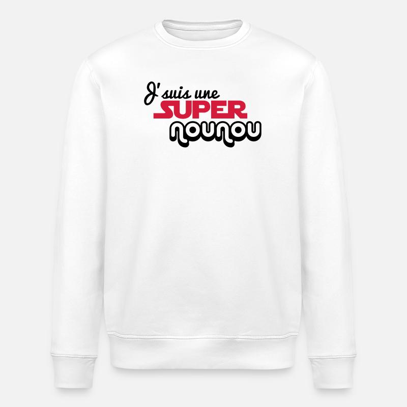 J'suis une super nounou - Sweat bio ROLLER Stanley/Stella Unisexe - blanc