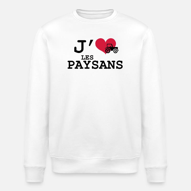 J'aime les Paysans - Sweat bio ROLLER Stanley/Stella Unisexe - blanc