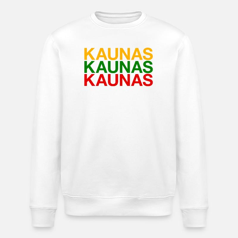 KAUNAS Lituanie Drapeau Litauen - Sweat bio ROLLER Stanley/Stella Unisexe - blanc