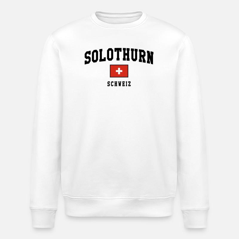 Solothurn Switzerland Flag Design - Stanley/Stella ROLLER Unisex Organic Sweatshirt - white