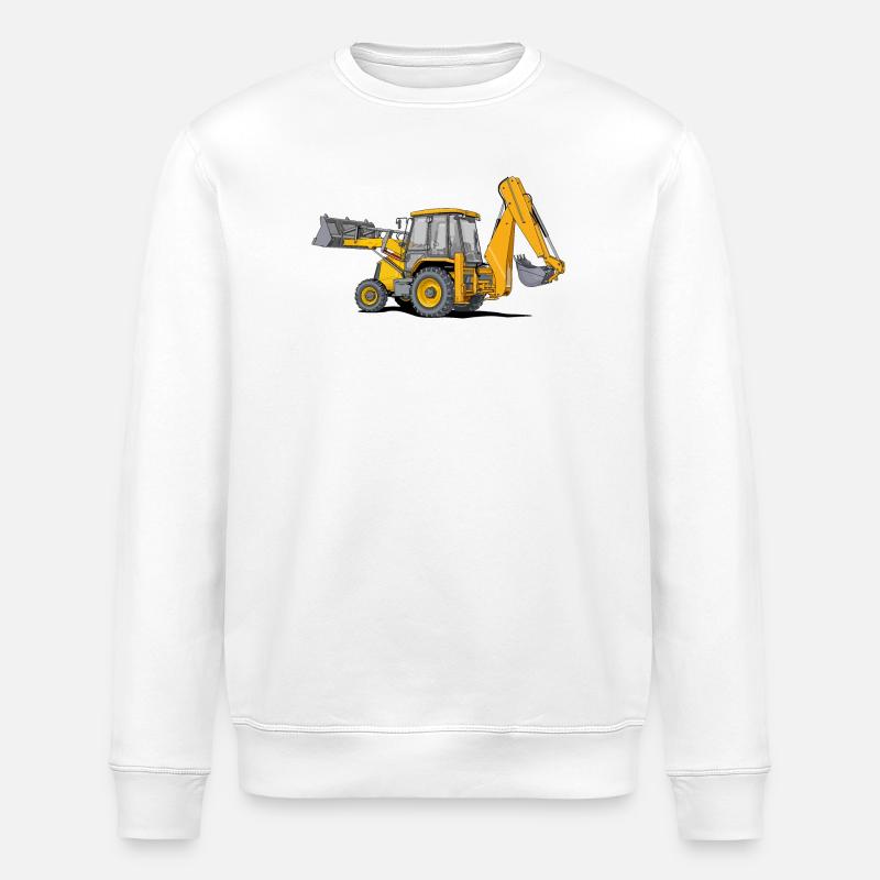 Baggerlader Traktor - Stanley/Stella Unisex Bio-Sweatshirt ROLLER - Weiß