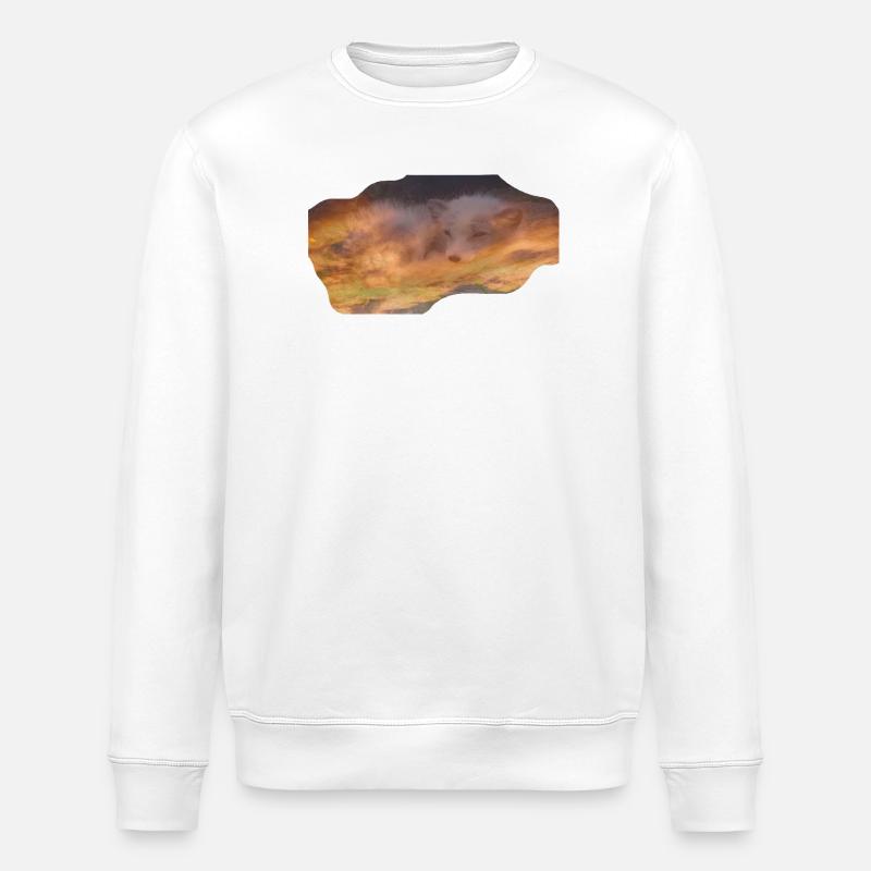 träumender Polarfuchs - Stanley/Stella Unisex Bio-Sweatshirt ROLLER - Weiß