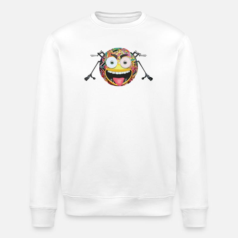 Triple Moji - Stanley/Stella Unisex Bio-Sweatshirt ROLLER - Weiß