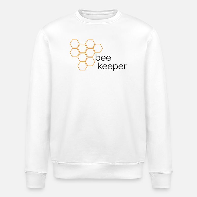 Imker-Design mit Wabe - Stanley/Stella Unisex Bio-Sweatshirt ROLLER - Weiß