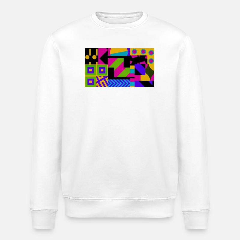 Nova Neon Geometry - Sweat bio ROLLER Stanley/Stella Unisexe - blanc