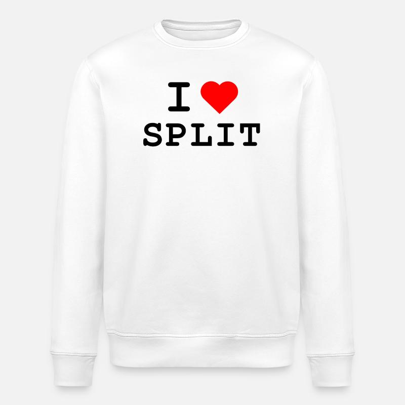 I love Split - Ich liebe Split - Stanley/Stella ROLLER Unisex Organic Sweatshirt - white