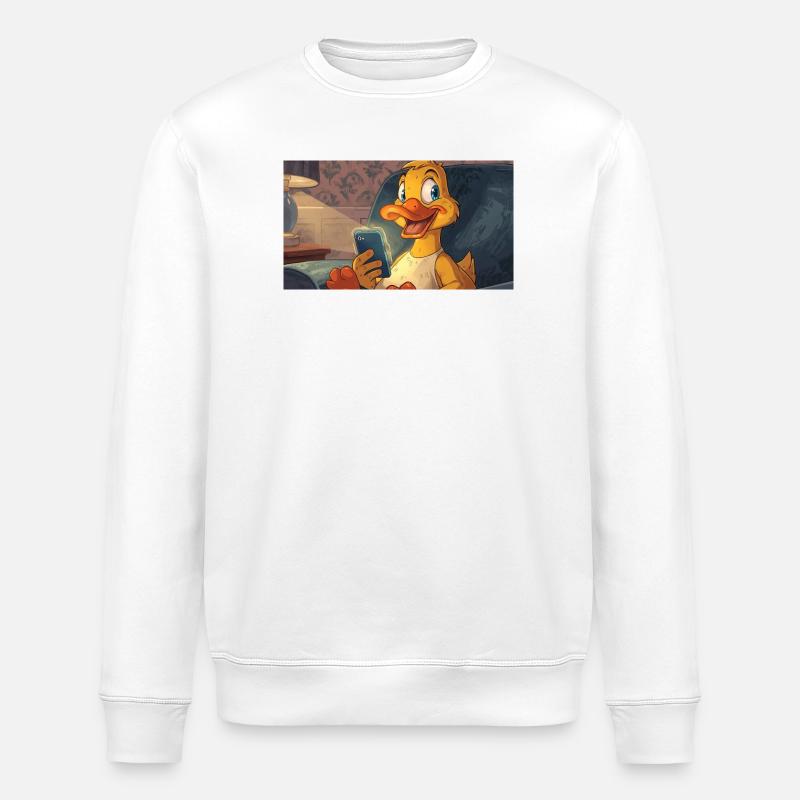 Baisse-toi sur le smartphone - Sweat bio ROLLER Stanley/Stella Unisexe - blanc