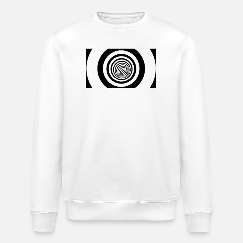Concentric Black Vortex - Stanley/Stella ROLLER Unisex Organic Sweatshirt - white